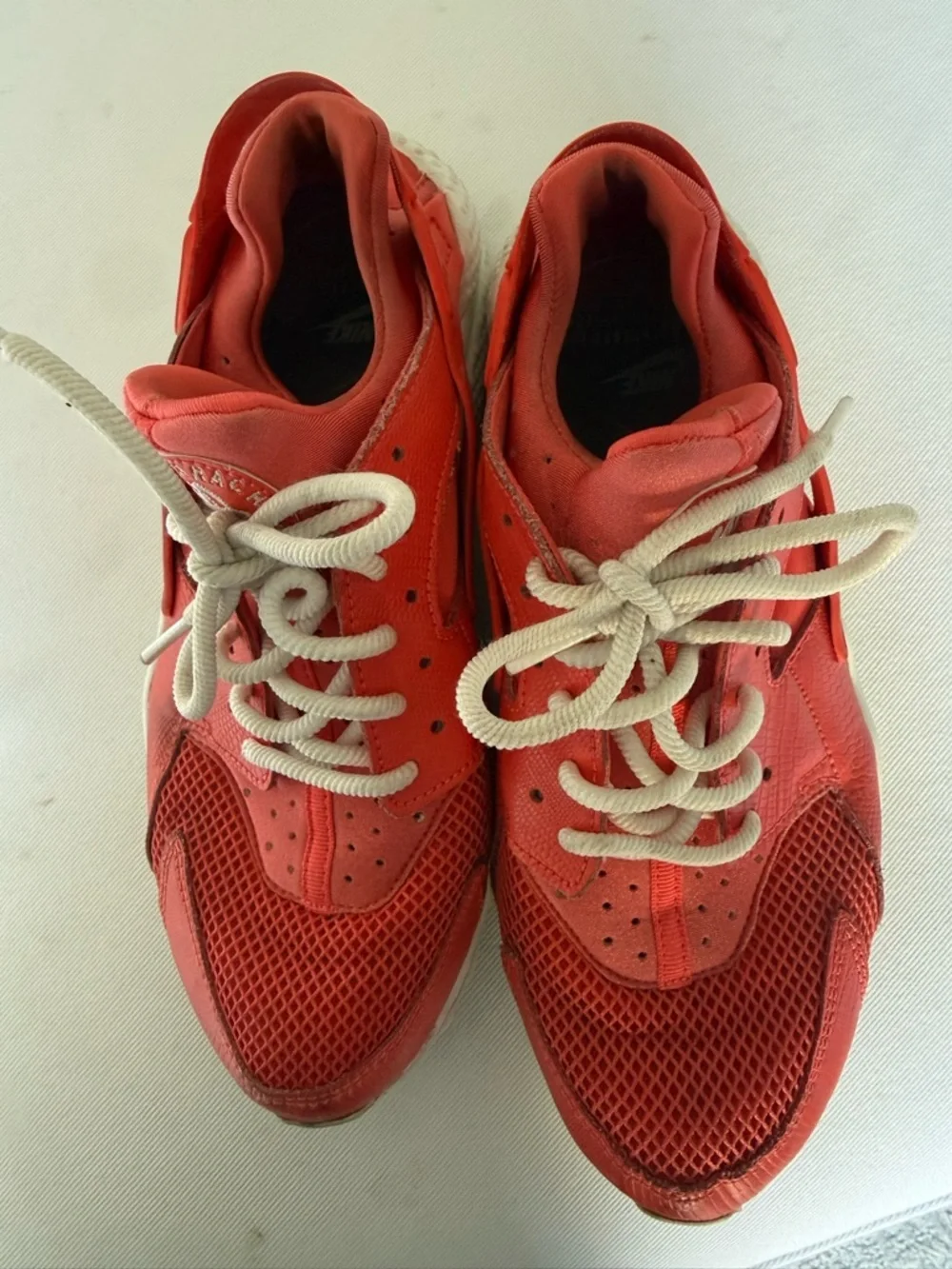 Nike Red Lace-Up Running Shoe with White Accents